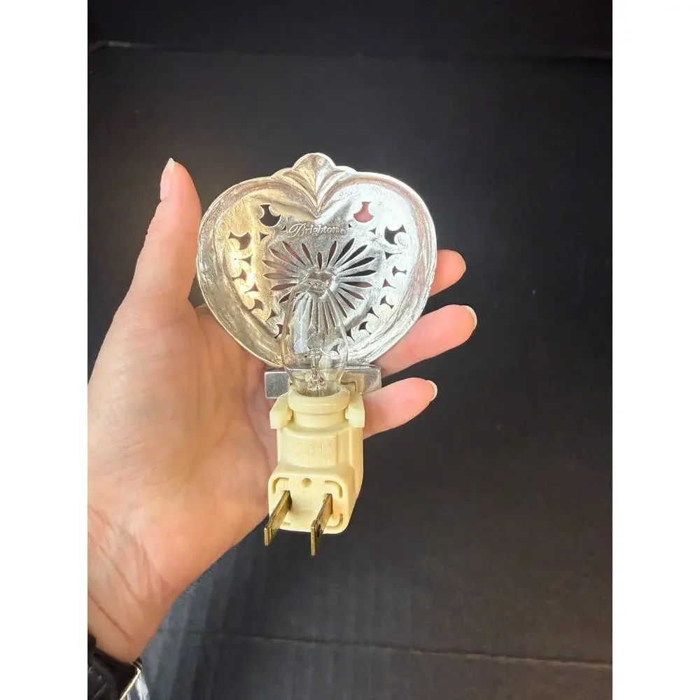 Brighton Heart Shape Nightlight Silver Plated Retired With Box